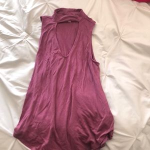 Express purple/pink choker shirt